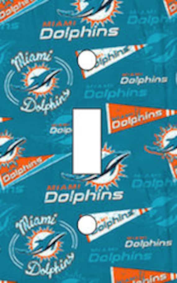 PERSONALIZED MIAMI DOLPHINS FOOTBALL LIGHT SWITCH PLATE COVER 