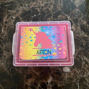 Custom Crayon box  Back to school supplies Personalized Crayon Box  Plastic Crayon Box  kindergarten supplies  Preschool supplies