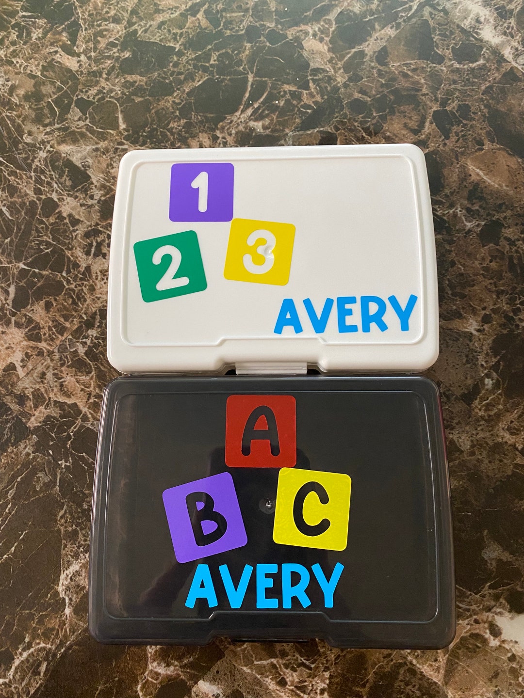 Personalized Flash Card Box, Flash Cards, Back to School Supplies