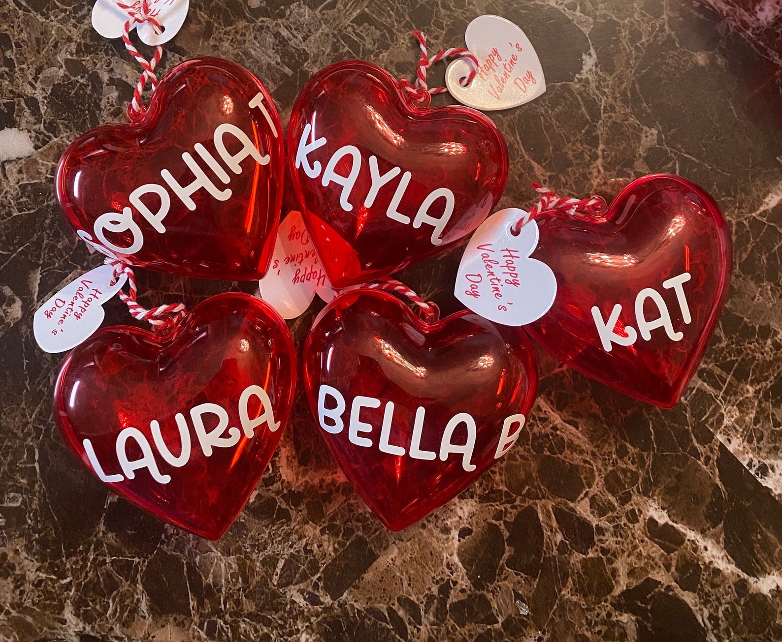 Personalized Fillable Plastic Heart: Valentine's Day Favor - Etsy