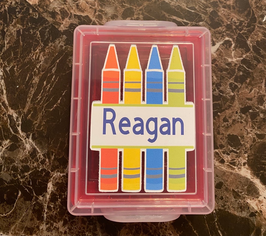 Crayon Box Back to School Supplies Personalized Crayon Box Plastic