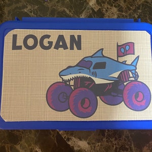 Personalized Pencil Box: Monster Truck Design, Back to School Supplies
