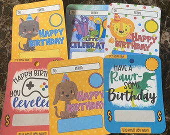 Kids Birthday Money Card | Animal Theme Gift Card Holder