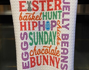 Easter Kitchen or Bar Towel,  Spring Hand Towel, Easter Home Décor, Spring Dish Towel, Easter decor, gift for her, Easter basket gift