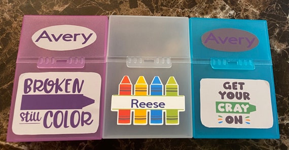 Personalized Crayon Box Plastic Crayon Box Back to School 
