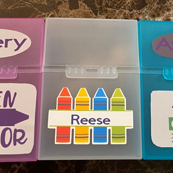 Crayon box Back to school supplies | Personalized Crayon Box | Plastic Crayon Box | kindergarten supplies | Preschool supplies |