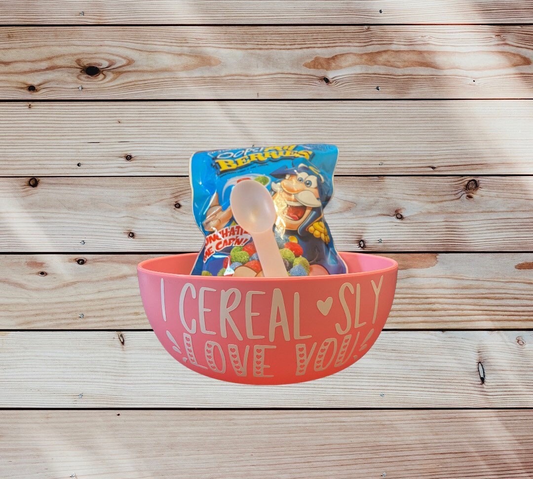 Personalized Pink Cereal Bowl Personalized Valentines Day Gift for Kids