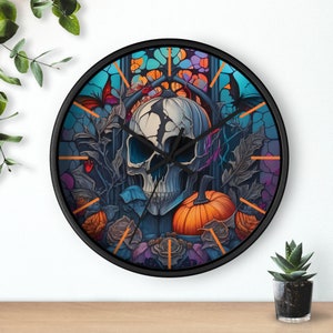 Skull Halloween Decor, Halloween Wall Clocks, Scary Wall Decor, Skulls, Haunted House