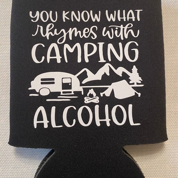 Camping can cooler sleeve, can insulator, beverage holder, can holder, Father’s Day gifts, gifts for dad