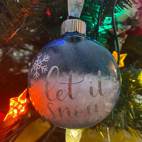 Let it snow glitter ornament | Christmas ornament | Snow ornament