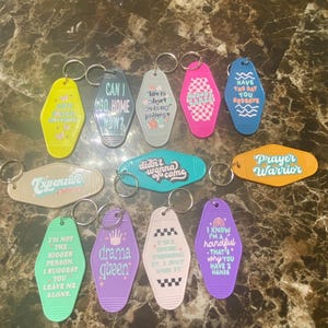 Hotel Keychains, Funny Keychains, Retro Motel Keychains, Humorous Travel Tag