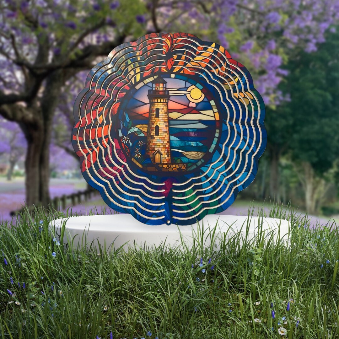 Lighthouse Wind Spinner, Sunflower Wind Spinner, Yard Decor, Porch