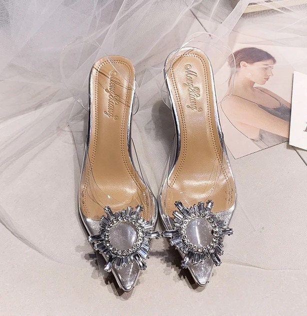 Transparent High Pumps Luxury Slip-on Wedding Party Toe Heel - Etsy