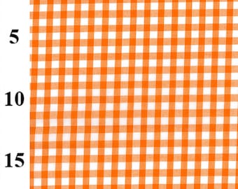 Gingham 1/4inch checks - Orange- per quarter metre
