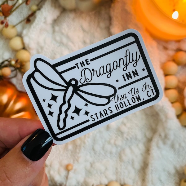 The Dragonfly Inn / Stars Hollow, CT / GG / Waterproof, Dishwasher Safe / Vinyl Sticker