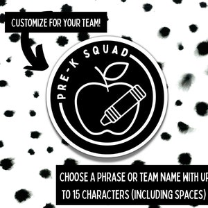Set of 5 / Custom Teaching Team / Waterproof Vinyl Stickers
