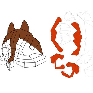 7 Animals 3D Low Poly Printable Face Masks Dress up Ideas - Etsy Canada