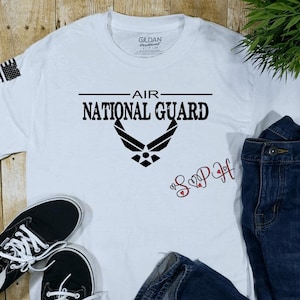 U.S Air National Guard Shirt! Veterans and Active Duty! Air National Guard Family Graduation Shirts FREE Name Personalization on Back