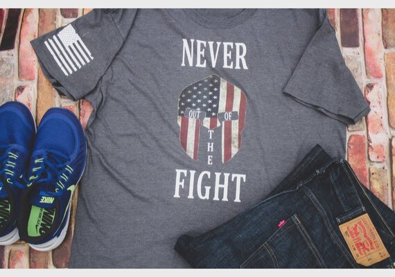 Never Out Of The Fight Veterans Shirt/Team Sports Shirt/Brave Man&#39;s Shirt/National Pride Shirt/US Military Shirt/Soldier Shirt/Veteran Shirt