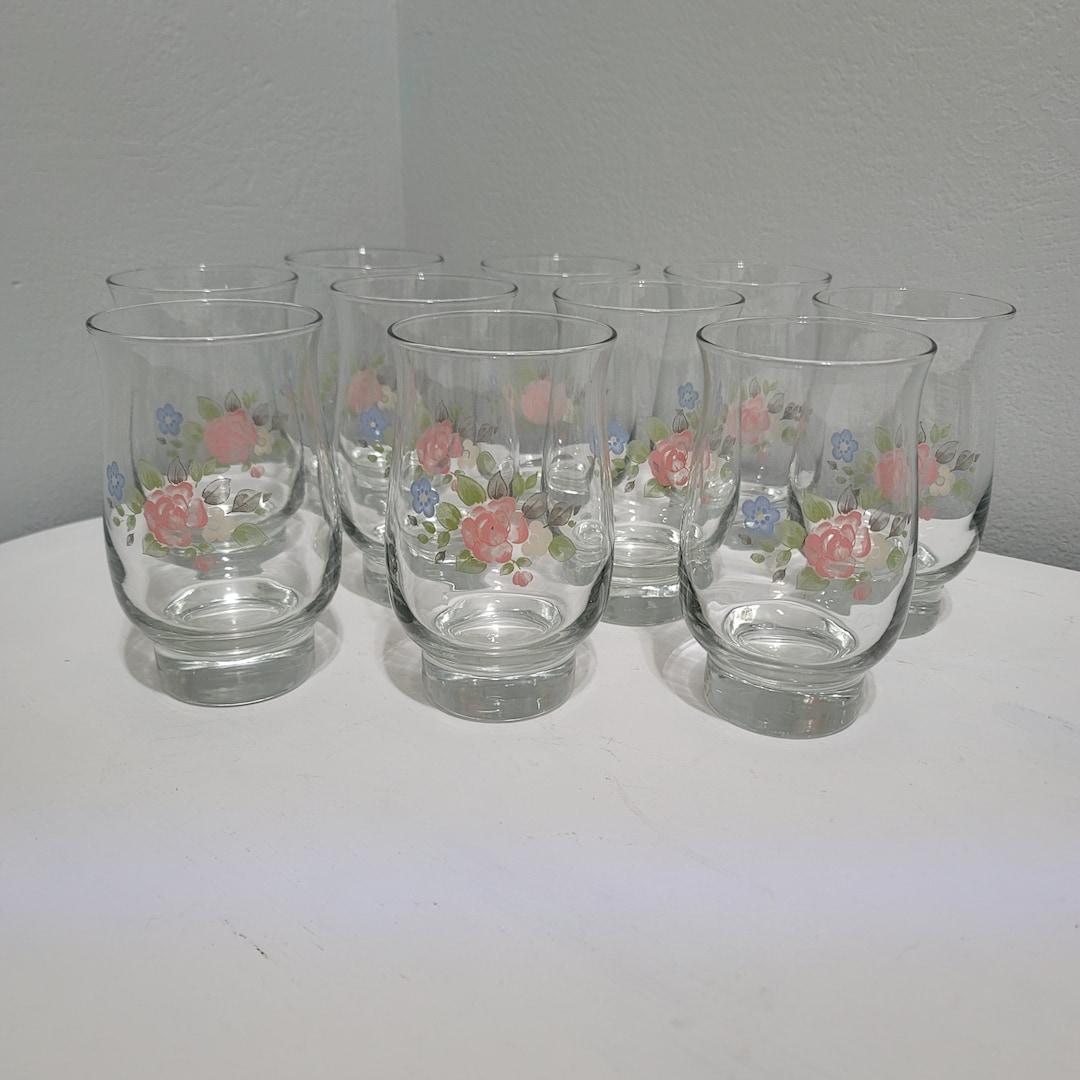 Pfaltzgraff Tea Rose Glasses Set of 10 Etsy