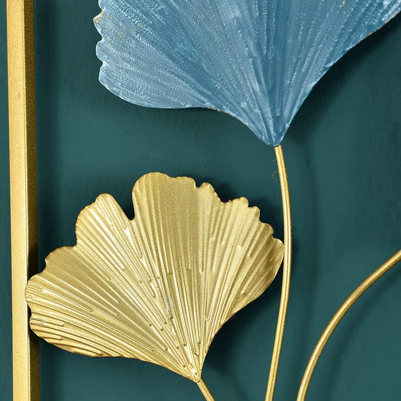 Set of 3 Gold Leaf Metal Wall Art Leaf Wall Decor Living Etsy