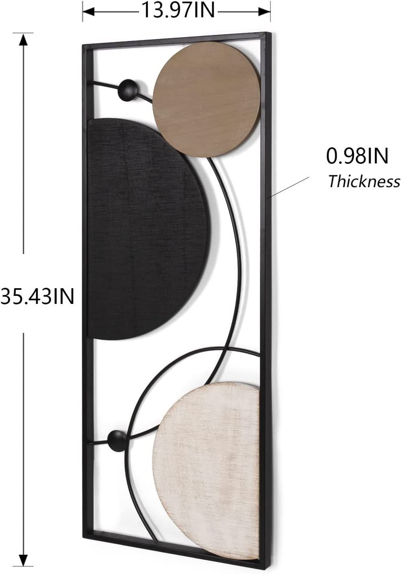 Set of 2 Abstract Wood Metal Wall Decor Living Room Wall Art Etsy