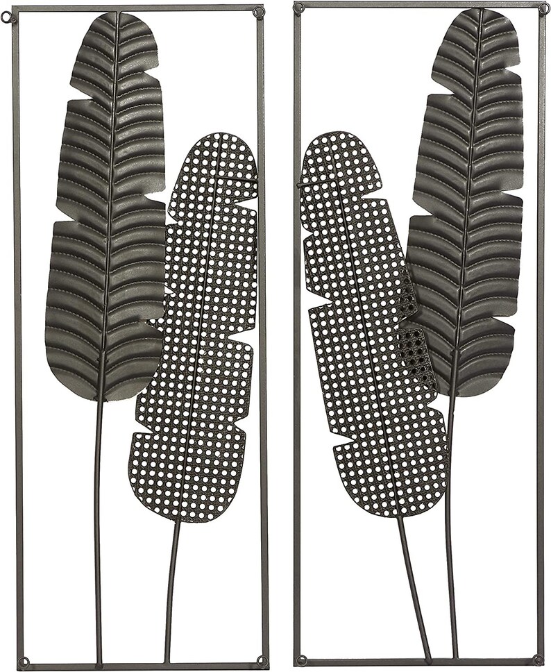 Set of 2 Metal Leaves Wall Decor Leaf Wall Art Metal Wall Etsy