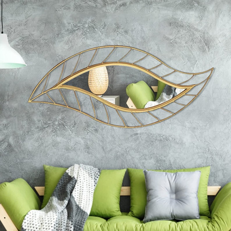 Leaf Shape Wall Mirror Decor Decorative Mirror Hallway Etsy