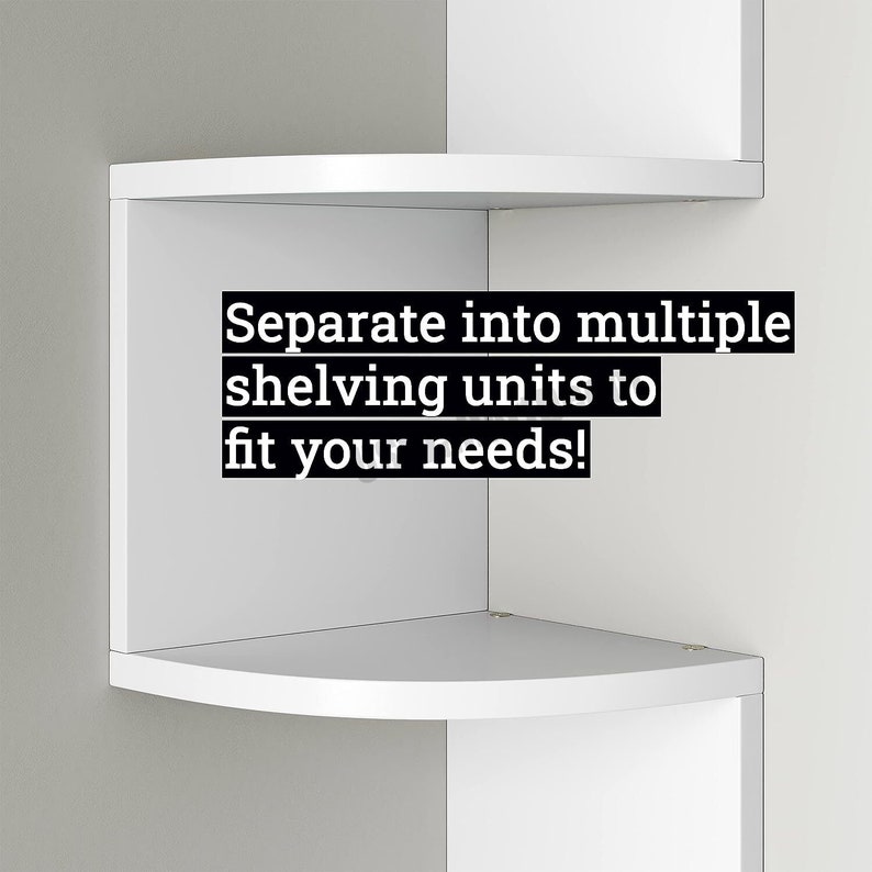 5 Tier White Wood Corner Shelves Floating Shelf Farmhouse Etsy