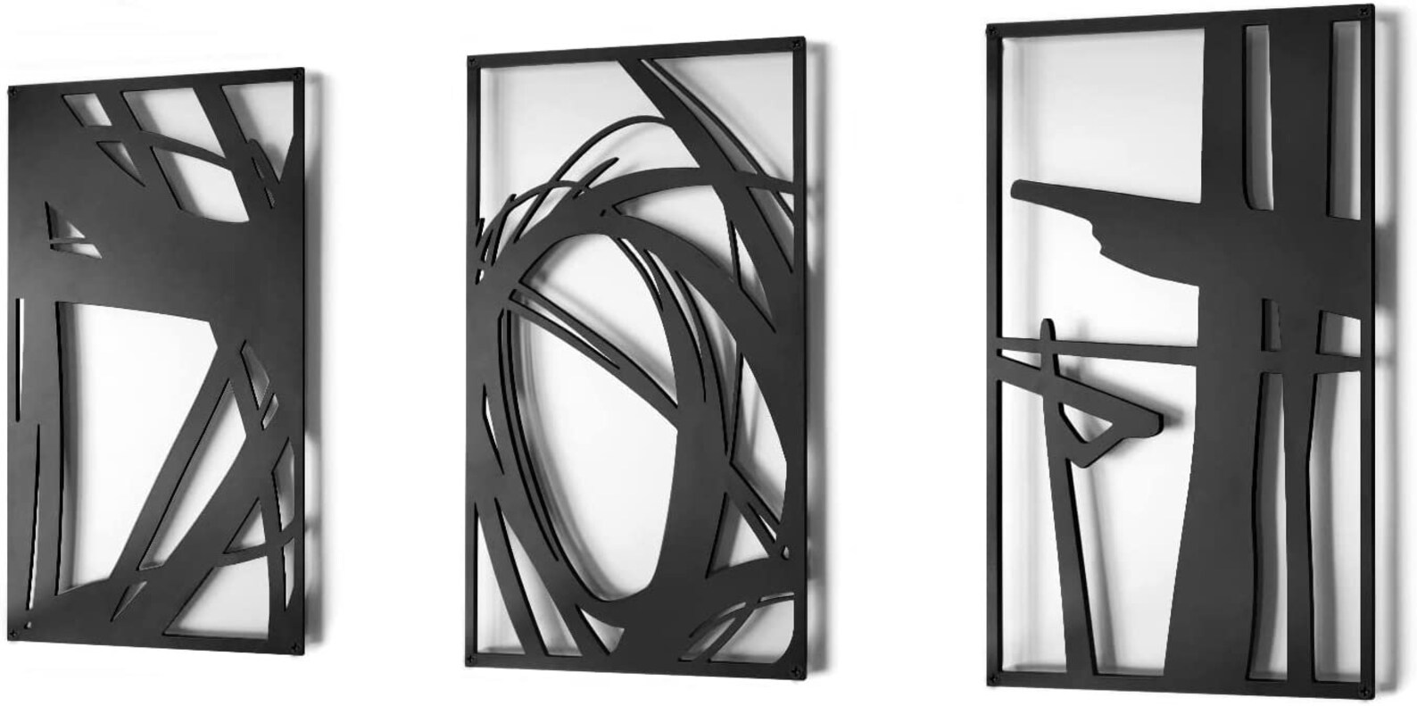 Black Metal Abstract Wall Art Living Room Wall Art Metal Etsy