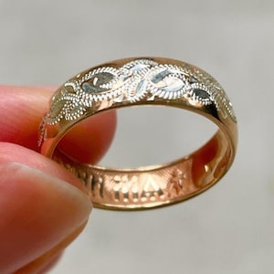 Anillo de mujer ortodoxo oriental chapado en oro, anillo de oración con diseño entrelazado y letras cirílicas, anillo de boda ortodoxo, anillo de matrimonio que protege las joyas