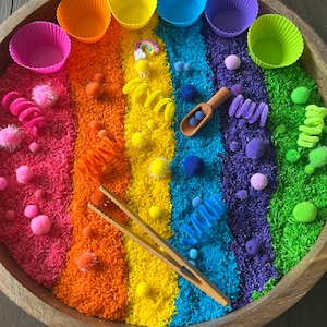 Sensory Filler/Sensory Kit/Sensory Bin/Rainbow Sensory Kit/Busy Kit/Sensory Play/Pretend Play/Sensory Toys/Montessori toy/Imaginative play