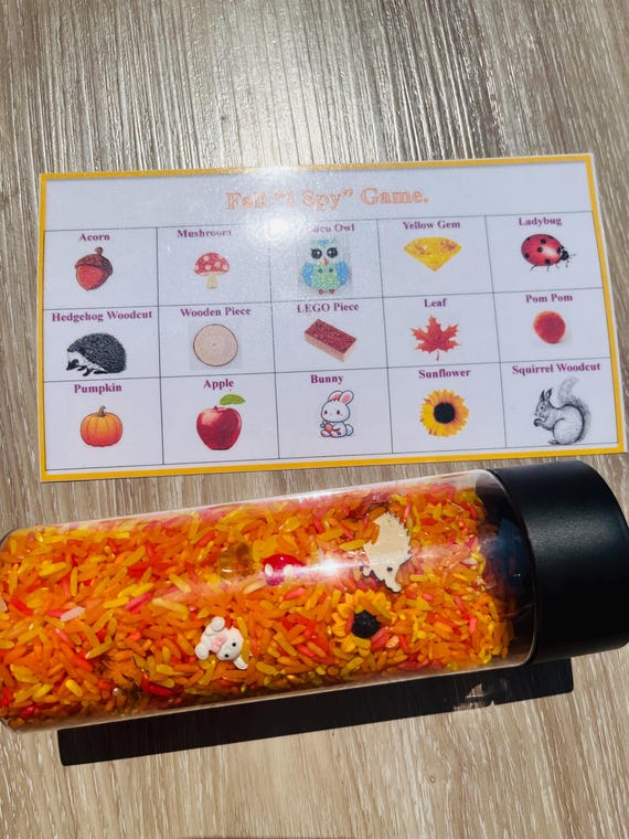 Fall Sensory Bin: Pumpkin Picking Montessori Kit With Glass