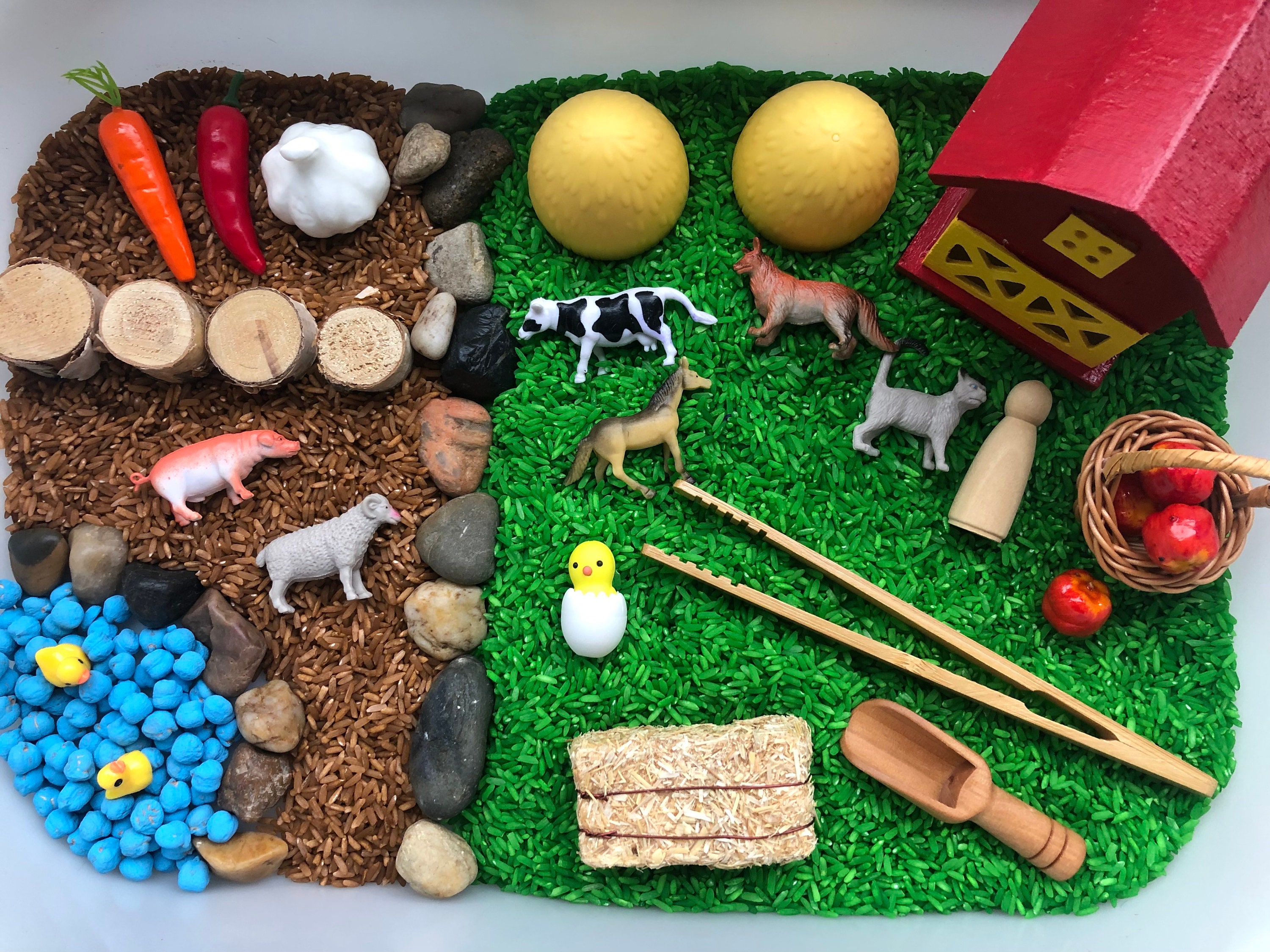 Farm Sensory Bin/farm/montessori/children/animals Etsy Canada