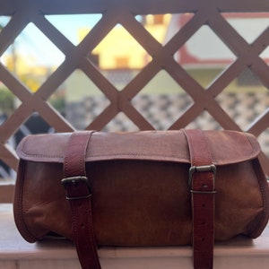 Leather saddle Bag Motorcycle Bag Fork Tool Pouch Bag Cycling Bag Bike Bag Shoulder Bag Best Gift For Him & Her