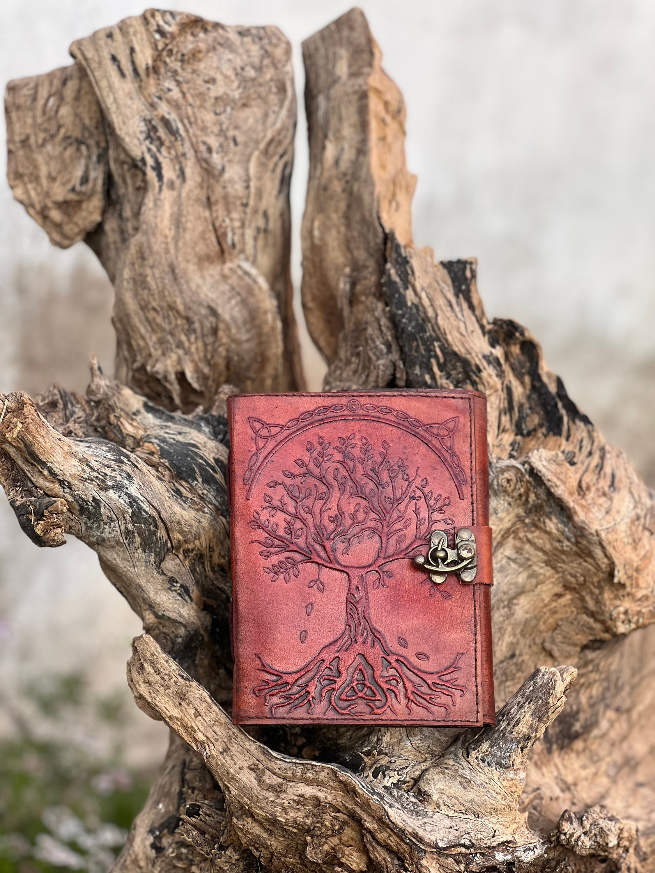 Leather Journal, Tree of Life Journal, Leather Notebook, Gift, Wiccan ...