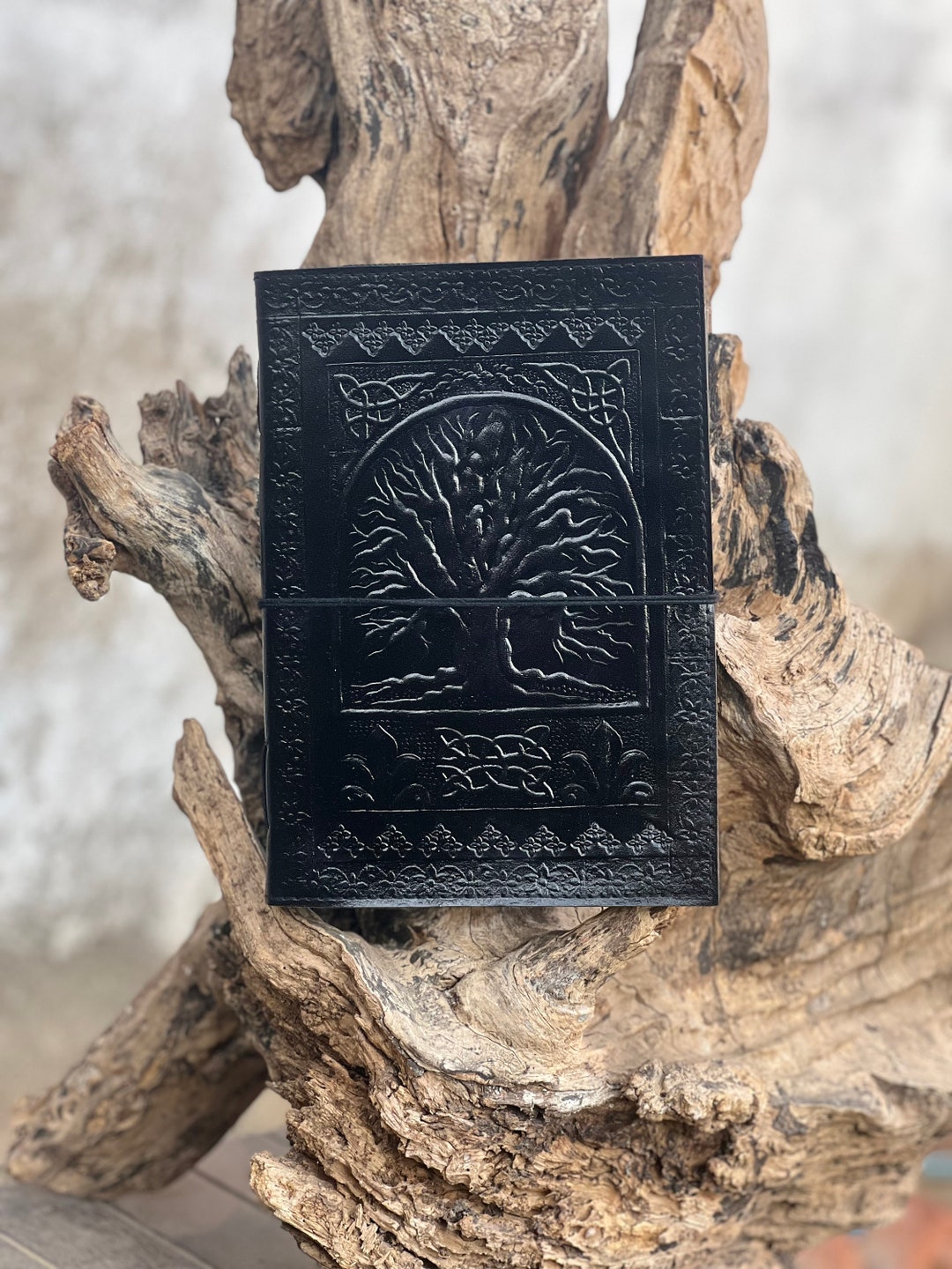 Extra Large Black Leather Journal: Tree of Life Grimoire, 200 Pages - Etsy