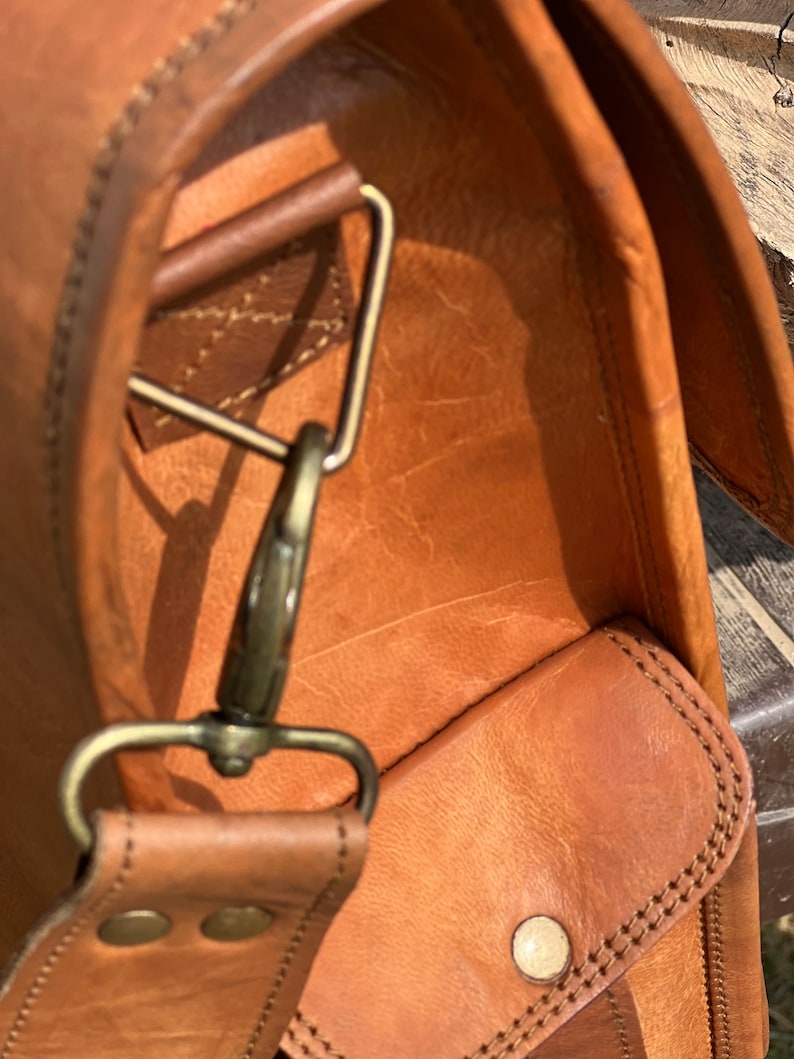 Orange CrossBody DIY Bag Leather Messenger Durable main image 1