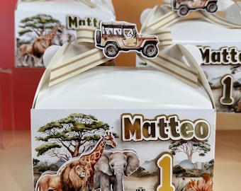 Safari Lunch Boxes for Kids | Jungle Themed Party Favor Boxes | Birthday Party Supplies, Cute Animal Treat Boxes for Celebrations