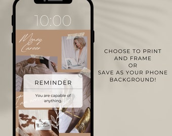 Digital Vision Board, Fully Editable Vision Board, Downloadable Vision Board with Boho Design, Printable