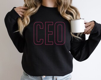 CEO Boss Babe Fleece Sweatshirt, Lady Boss, Trendy, WFH Sweatshirt, CEO Apparel, Cute Women's Fashion