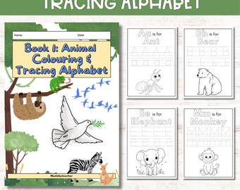 Animal Colouring & Tracing Alphabet Digital Book