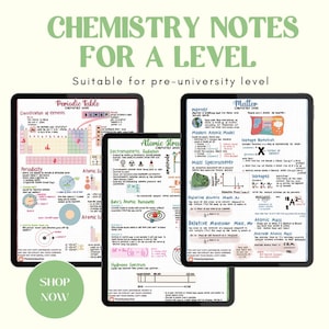 Chemistry Notes for A level / Foundation