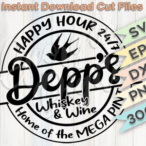 Depp's Whiskey and Wine | Cricut | Silhouette | Sublimation | Cut Files | Digital Download | Printable PNG 300 dpi