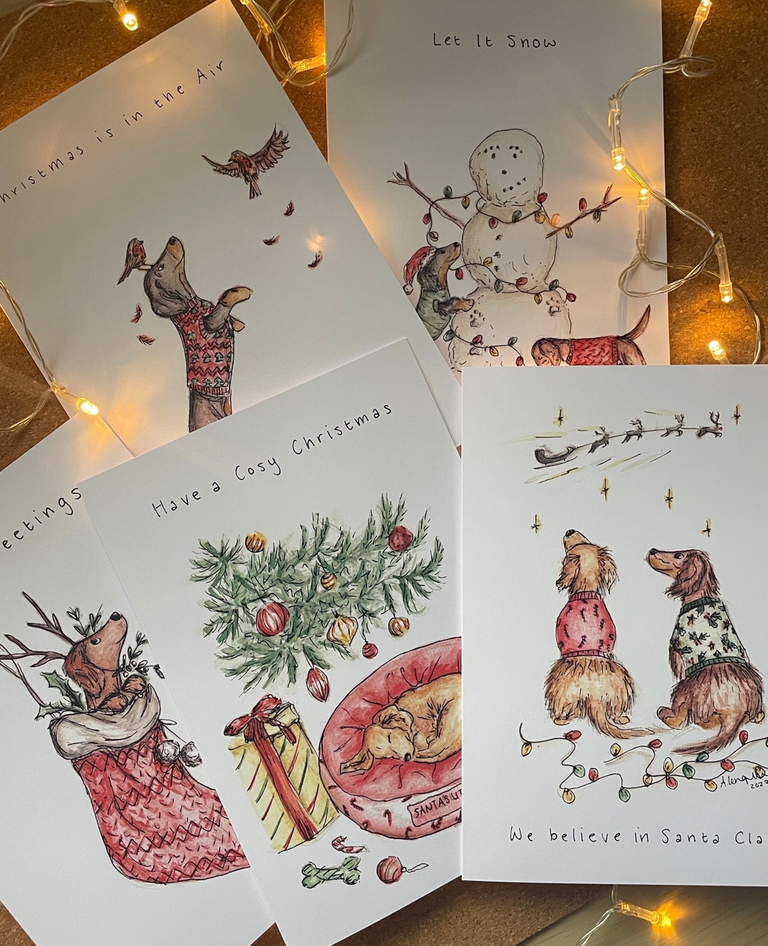 Christmas Card Multi Pack of 5 5 Different Designs Etsy UK