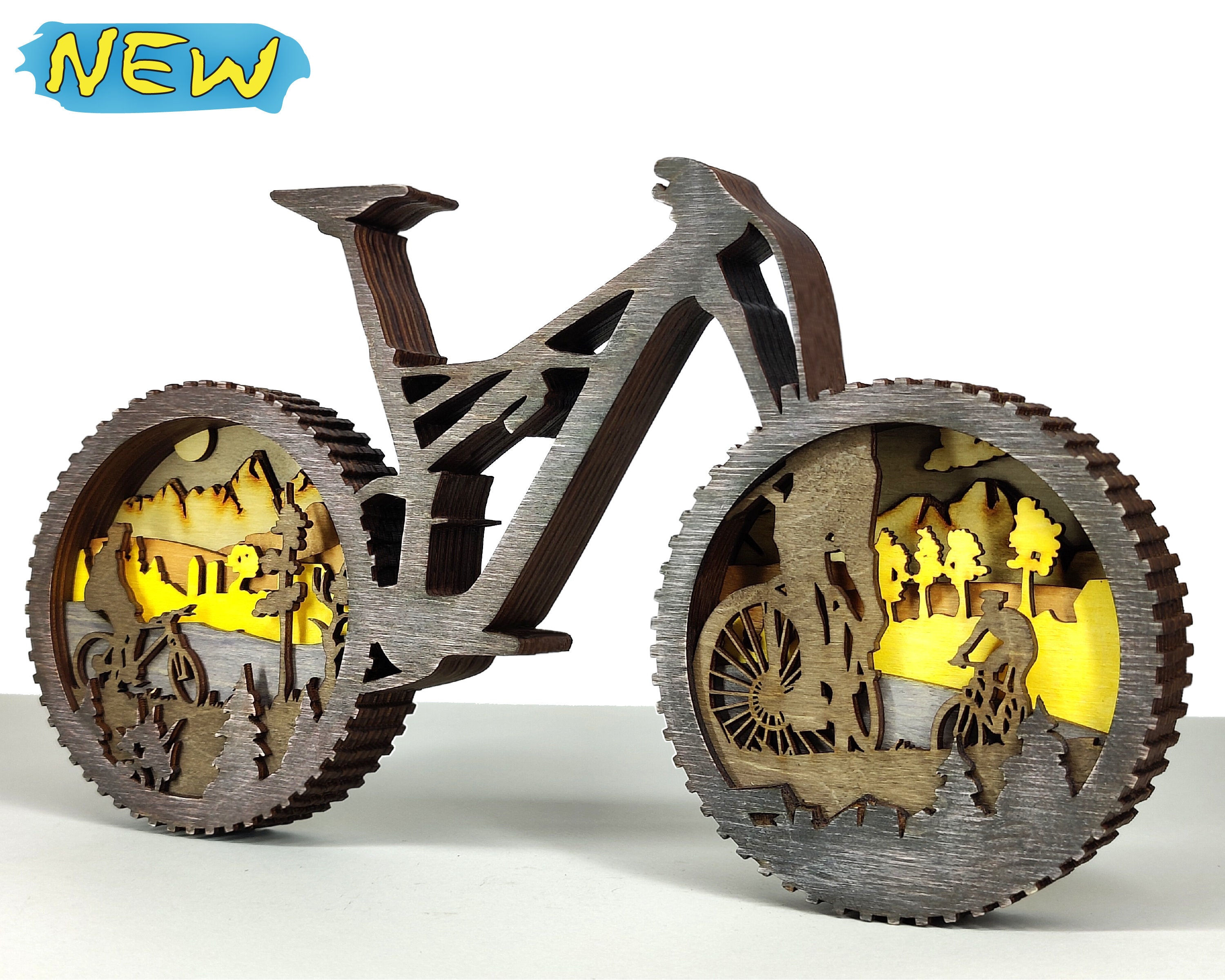 Bicicleta SVG archivos de corte láser Pieza de arte de 8 Etsy España