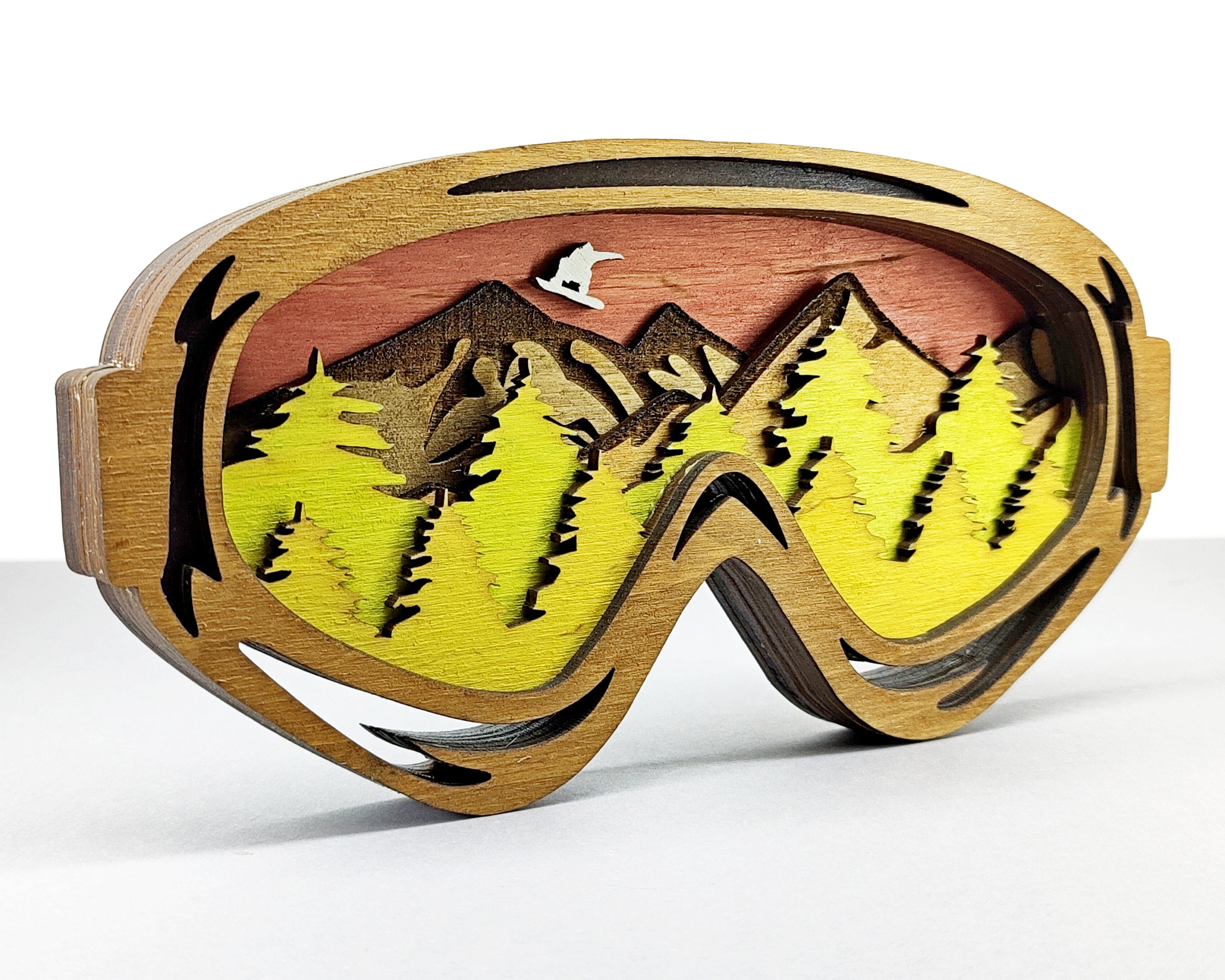 Ski Goggles Mountains Laser Cut Files 7 Layer Art Piece Etsy