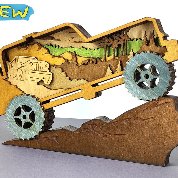 Off Road vehicle SVG, Monster Truck, Motorsport, Off roading, Rally Auto racing, Monster Car, Laser cut files for Glowforge