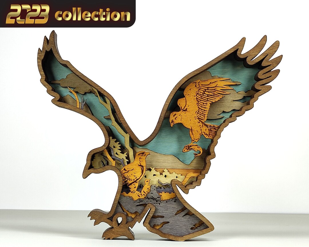 Eagle SVG Laser Cut Files 8 Layer Art Piece for Glowforge - Etsy Canada