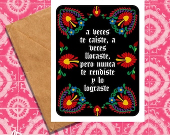 Remise des diplômes, Carte, Carte vierge, Diplômé, Promotion 2026, Carte de voeux, Félicitations, Espagnol, Mexicain, Chicana, Université, Étudiant, Ami